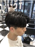 メンズパーマツイスパ波巻きスパイラルマッシュセンターパート