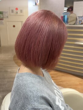 サロンドジョー(salon de joe) ピンクベージュダブルカラー髪質改善ケアブリーチボブ