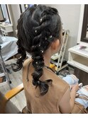 ツイン編みおろし
