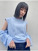 黒髪ボブ/切りっぱなしボブ