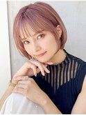 say.田代アプリコットオレンジ大人ボブ顔まわりレイヤーショート