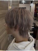 韓国風ホワイトカラー×ウルフカット
