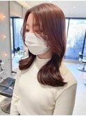 【田中杏実】艶髪オレンジブラウン/ワンホンヘア/くびれミディ