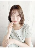 シースルーバングのくびれゆるカールスタイル