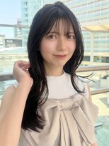 ケーツー あべのキューズモ－ル店(K-two) レイヤーカット*シースルーバング*地毛風カラー*黒髪*髪質改善