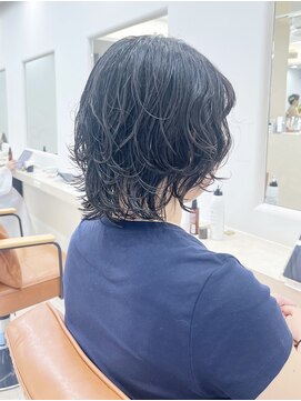 ガーデンヨコハマ(GARDEN YOKOHAMA) パーマ/ウルフ/夏/コバルトブルー/地毛風/前髪パーマ