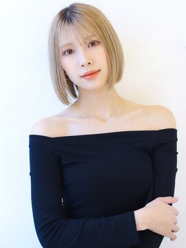 オーロ 塚口店(ORO) 大人ストレートボブデザインカラー