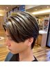 【メンズハイライト】カット+全体カラー+ハイライト+プチスパ+眉¥14000~