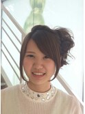 編み込みサイドアップ