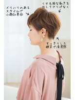 アドラーブル 長岡リップス旭岡店(adorable)&nbsp;スタイリングが簡単！小顔ワンサイドショート★オレンジベージュ