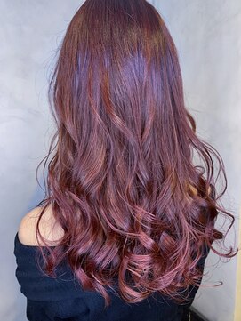 オースト ヘアー ステラ 新宿店(Aust hair Stella) ケアブリーチハイライト×うる艶チェリーレッド【KJ】