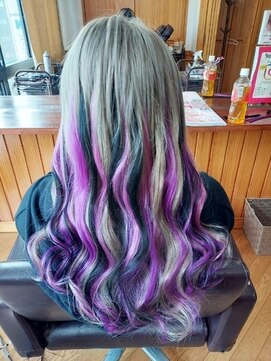 エクステンション クーチャー(Extention Cu'cha) エクステ150g 黒、紫メッシュ