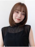 20代30代大人可愛い前髪丸顔ワンカール小顔カットデザインカラー