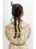 《shii../氏家》#結婚式お呼ばれ#タイト#ヘアセット#編み込み