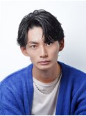 サーフカール/ 刈り上げセンターパート/ブルーブラック[新宿駅]