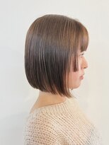 ミルヘアデザイン(mil hair design)&nbsp;切りっぱなしボブ　外はね　韓国風　髪質改善トリートメント