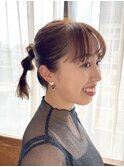 春の光に映える、抜け感ポニーテールアレンジ