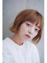 グレイス ヘアドレッシング 鷹匠(grace hair dressing)&nbsp;切りっぱなしボブ×オークルベージュ