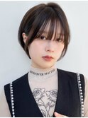 姫カットレイヤー暗めカラー韓国風巻きレイヤーカット原宿表参道