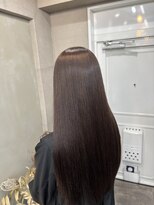 ファビ 渋谷(Fab)&nbsp;くびれヘア/暗めカラー/アプリコットオレンジ/縮毛矯正