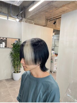 アレンヘアー 八尾店(ALLEN hair) マッシュウルフ/ネイビー/ホワイトベージュ