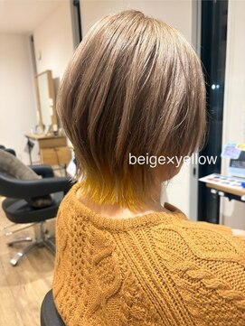 アンジュールテラス(UNJOUR TERRACE) ウルフカット×ベージュ