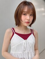 ヴェイン 渋谷(vain)&nbsp;ウルフボブ シースルーバング ミルクティーショコラベージュ