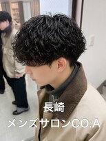 コア(CO:A) シャドウパーマ メンズシースルーマッシュニュアンスパーマ韓国