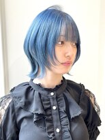 ニューヨークニューヨーク なんば道頓堀店(NYNY)&nbsp;レイヤーボブウルフ/ペールアイスブルー