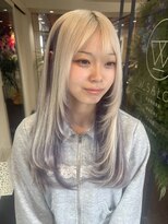 ダブル アンダーバー サロン(W_SALON) 【W_SALON 河原町】ホワイト×ラベンダー×レイヤー