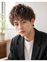 MEN's Baguz MEN'Sカット/ MEN'Sパーマ/ MEN'Sカラー 韓国風メンズマッシュニュアンスパーマ束感