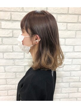 シュガー ヘアアンドネイル 仙台(SUGAR) ハイライトグラデーションセミウェットウェーブシアーカラー