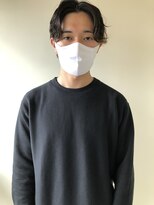 メンズセンターパート×ニュアンスパーマ
