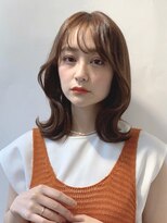 韓国くびれヘア/エギョモリ/ミルクティーブラウン