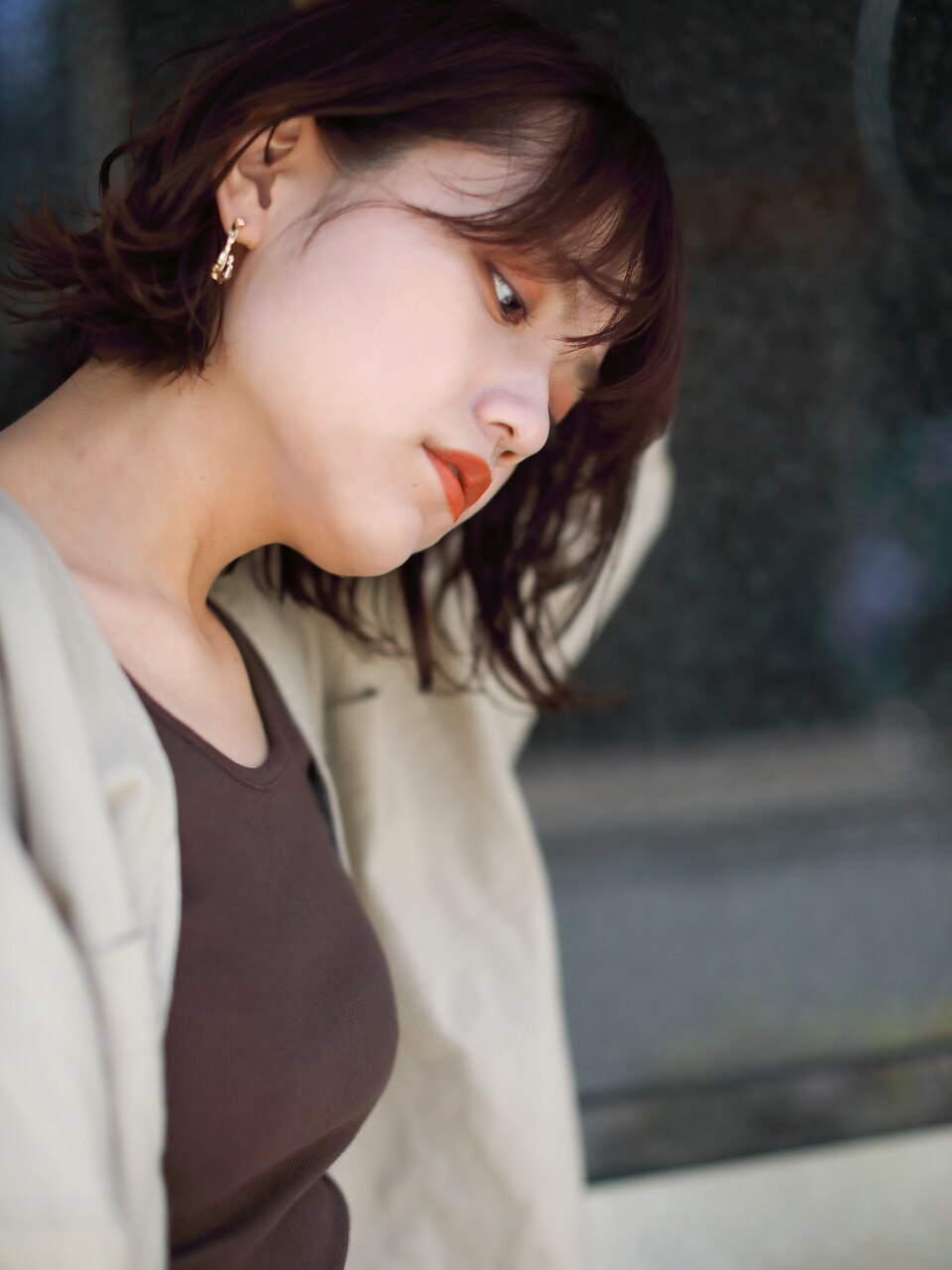 透け感×ブラウン