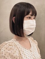 エリマ 調布(elima)&nbsp;ミニボブ マロンベージュ 前髪あり前下がり イルミナカラー 小顔