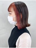 インナーブラットオレンジ_Aラインボブかきあげロング_ba326101