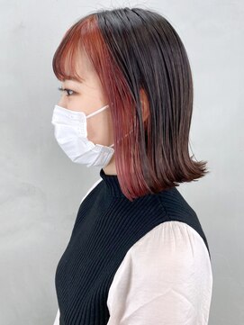 アルバム 銀座(ALBUM GINZA) インナーブラットオレンジ_Aラインボブかきあげロング_ba326101