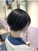 丸みショートブルージュピンクパープルイヤリングカラーボブルフ