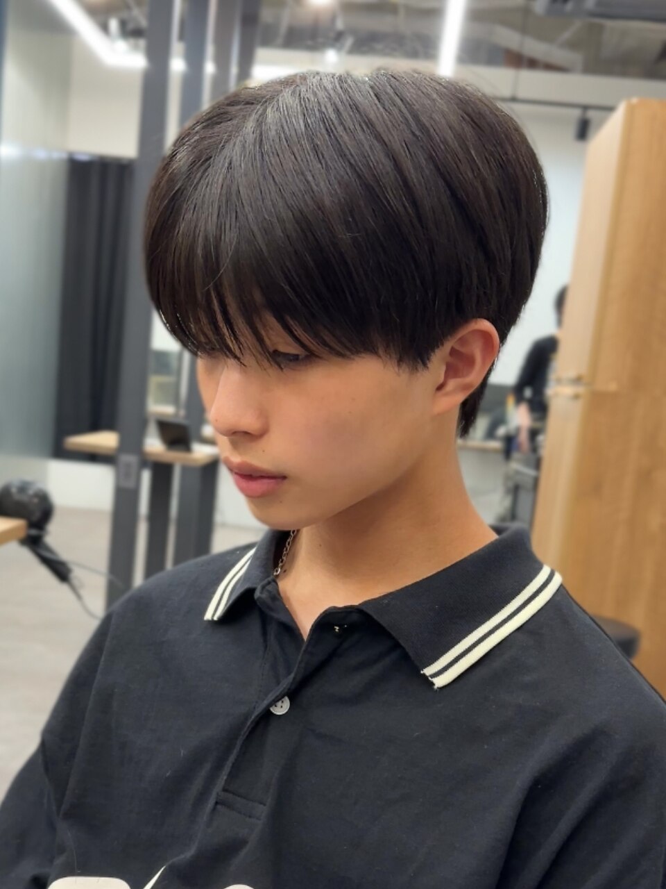 黒髪マッシュナチュラルマッシュメンズヘア韓国ツーブロック