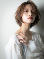 カバーヘア ブリス 志木南口駅前店(COVER HAIR bliss)&nbsp;デザインカラーシルキーベージュ小顔大人ボブw志木20代30代40代