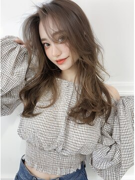 オリジンズヘアーセカンド 守谷店(Origins hair 2nd) レイヤーヘア×白髪ぼかし系カーキベージュカラー×BYKARTE TR