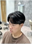 ベリーショート/ダークアッシュ/ニュアンスパーマ/韓国マッシュ