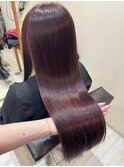 ピンクブラウン　ワンカラー　髪質改善トリートメント