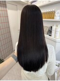 韓国 くびれロング レイヤー ワンホンヘア 小顔前髪