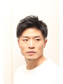 メンズバーバーアップバングショート 理容室眉毛カット顔剃り