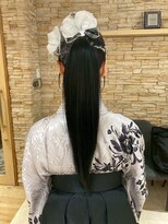 アロマ ヘアー ルーム 新宿店(AROMA hair room) 成人式/卒業式セット☆和装/袴/ロングポニー/花かんむり/着付け