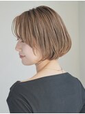 丸みショート・ボブ/丸顔/前髪あり/絶壁解消/３0代/４0代/５0代