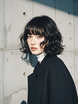 レイヤーカットショートウルフくびれボブ前下がりボブシャギー