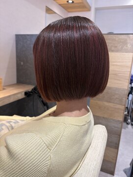 ブルーム ヘア デザイン ドゥーエ(bloom hair design due) ミニボブ×ピンク【インナーカラー/ボブ/髪質改善】